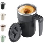 Mongdio Self Stirring Coffee Mug With Temperature Display Rechargeable Stirring Mug Automatic Self Stirring Cup With Lid For Cof