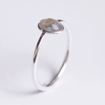 Silver Stack Oval Labradorite Gemstone Ring - 7 Labradorite