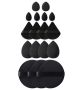 17 Piece Application Tools Set For Makeup - Black