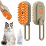 Cat Steam Brush 3 In 1 Pet Steam Cats Brushes Rechargeable Anti-static Grooming Brushe Vibration Massage Cleaning Shedding & Com