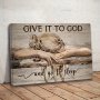 Give It To God And Go To Sleep" - Inspirational Canvas Wall Art Unframed Waterproof Poster For Bedroom Living Room Dorm Decor