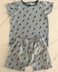 Cotton On Light Blue Lightning Bolt Pajama Set 7Y