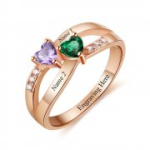 N2039 - Personalized Rose Gold Over 925 Sterling Silver Ring