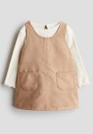 2-PIECE Top And Dress Set - Dark Beige