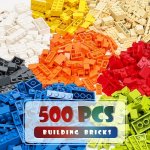 500 Pcs Bagged Educational Building Blocks: Early Childhood Toy For Boys And Girls Diy Small Part Assembly Blocks Christmas Than