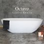 Octavo Polished White Freestanding Bath + Basin Combo