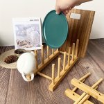 1PC Bamboo Wooden Plate Rack Kitchen Storage Organizer For Dish Plate Bowl Cup Pot Lid And Cutting Board Multifunctional Bamboo 