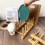 1PC Bamboo Wooden Plate Rack Kitchen Storage Organizer For Dish Plate Bowl Cup Pot Lid And Cutting Board Multifunctional Bamboo Drying Rack Bookshelf Home