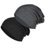 2 Pack Soft Cotton Slouchy Hats Stretchy Beanie Hats Chemo Hats For Men