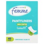 Clicks Femme Pantyliners Unscented 40 Liners