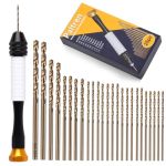 Pin Vise Hand Drill Set With 25 Micro Drill Bits 0.6-2.5MM Precision Hobby Drill For Miniatures Model Making Jewelry Repair Poly