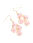 Pink Daisy 4-FLOWER Drop Earrings