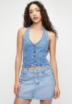 Cotton On Harley Denim Halter Vest - Blue Haze