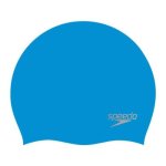 Speedo Plain Moulded Silicone Swim Cap Blue