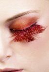 Orange Red Feather Eyelashes