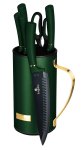 7-PIECE Non-stick Knife Set With Steel Stand - Emerald Green