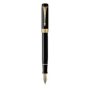 Duofold Medium Nib Fountain Pen Black With Gold Trim Black Ink - Presented In A Gift Box