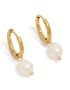 Tweens Waterproof Gold Plated Stainless Steel Freshwater Pearl Huggie Earrings