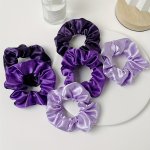6PCS Purple Silky Scrunchies Hair Tie Large Hair Rope Elegant Satin Ponytail Holder For Women Daily Use