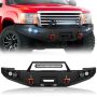 Yzona Pickup Truck Bumper Front Bumper Compatible With 2007-2013 Gmc Sierra 1500 Off-road Equipped With 5 X LED Lights License P