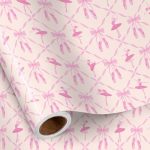Ruspepa Ballet Wrapping Paper Roll MINI Roll Pink Ballerina Ballet Shoes & Bow Pattern Gift Wrap For Girls Dance Lovers Ballet B