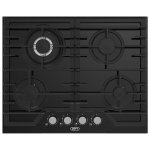 Defy 65CM 4-BURNER Gas Hob -black Glass Cast Iron Supports