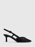 Petra Pleat Detail Heel Court Shoe - 41 Black