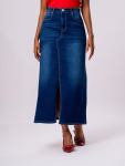 Dark Wash Denim Maxi Skirt - 40 Blue
