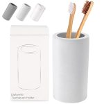 Diatomite Toothbrush Holder Bojdopie Water Absorption Quick Drying Bathroom Countertop Organizer Stand Cup For Toothpaste Makeup