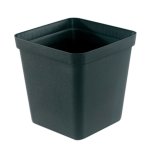 Square Plastic Pot Black 9CM - 1PC. Single Container.