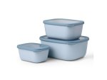 Cirqula Deep Rectangular Multi Bowl Set 3-PIECE Nordic Blue