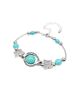 Lucky Bead And Butterfly Charm Trendy Turquoise D Cor Charm Bracelet