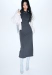 Jersey Bodycon Maxi Dress - Dark Grey
