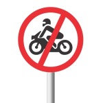 No Motorcycles Road Sign R222