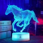 Okiyid Horse Gifts For Girls 3D Illusion Lamp 3D Horse Night Light With 16 Colors Remote And Touch Control Horses Decor For Kids