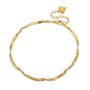 Waterproof Stainless Steel Twisted 3MM Herringbone Anklet