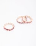 Rose Gold Bling Stretch Ring 3-PACK