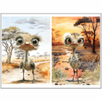 Tear Resistant Deco Print Quirky Ostrich