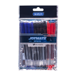Marlin Joymate Transparent Medium Point Pens 10'S - 4 Blue & 4 Black & 2 Red Pack Of 12