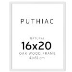 Puthiac 16X20 Solid Oak Wood Picture Frame Fits 12X16 With Mat Or 16X20 Without Mat Wall Display Only Vertical Or Horizontal Ple