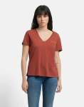V-neck Brick Brown T-Shirt - XL Brown