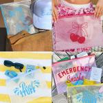 1PC 2PCS Pvc Waterproof Cosmetic Bag Nylon Zipper And Colorful Letter Printing Bag. Pvc Transparent Outdoor Convenient Large Capacity Wash Bag. Waterproof Beach Bag.