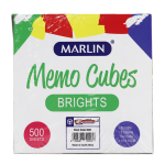 Marlin Memo Cubes Assorted Brights 5 Colours Per Cube 100MM X 100MM