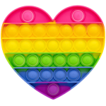 Pop It Bubble Heart Fidget - Small Rainbow No Packaging No Warranty