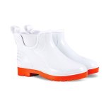 Wayne Ladies Slip-on Gumboots Size 5 White And Red Livestainable