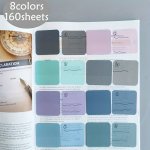 8PCS MINI Small Transparent Sticky Notes Colorful Message Stickers Book Notes Memo Magazine Reading Stickers 160 Pet Sheets Tran