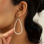 Chic Silvery-plated Water Drop Earrings - Vintage & Minimalist Style Alloy With Iron Posts For Casual Attire