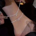 1PC Elegant Bling Bling Thin Chain Anklet Minimalist Ankle Bracelet Foot Chain Jewelry Decoration