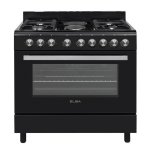 ELBA 90CM 4 Burner Gas Stove With 2 Electric Solid Plates And Electric Oven – Black