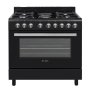 ELBA 90CM 4 Burner Gas Stove With 2 Electric Solid Plates And Electric Oven – Black